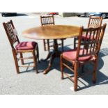 Titchmarsh & Goodwin RL107 oak Circular Dining Table together with 4 Good quality Spindleback