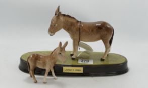Beswick donkey Jenny's Baby: on ceramic base ( foal need regluing)