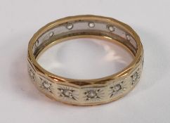 9ct white/yellow gold eternity ring M, size 2g:
