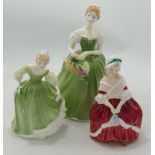 Royal Doulton Seconds Lady Figures Clarissa, Fair Maiden & Peggy(3)