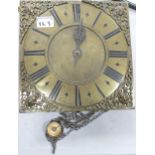 Nathaniel Plimer Brass Long Case Clock Face & Movement,size 25.5cm x 25.8cm
