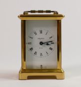French carriage clock Duverdrey & Bloquel Bayard 8 day: Winds ticks, sets & runs. Measures 14.5cm