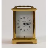 French carriage clock Duverdrey & Bloquel Bayard 8 day: Winds ticks, sets & runs. Measures 14.5cm