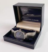 Rotary gentleman's steel wristwatch ad bracelet: quartz daydate, boxed with paperwork.