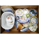 A mixed collection of items to include, large blue & white decorate pot, decorative continental