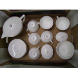 Wedgwood Jasper Conran Tea ware items to include, Tea Pot, 6 cups, 6 saucers, lidded sugar bowl +