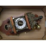 Reproduction Dutch style wooden and brass wall clock