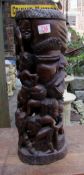 Carved hardwood African 'totem', 57cm H.