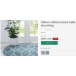 A brand new 'Unique Loom' branded rug: 245cm x 245cm Lattice Trellis Round Rug.