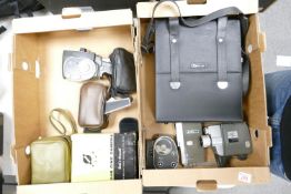 A collection of 8mm Film cameras & accessories(2 trays)