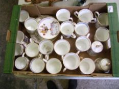 A mixed collection of Royal Commentative Mugs and Aynsley Loving cups