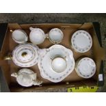 Aynsley Louis XV Tea Set including Tea pot, 6 cups and saucers, 6 side plates, lidded sugar pot,