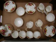 Royal Albert Old Country Roses: to include 5 cups , 26 saucers, 4 cream jugs and 3 sugar bowls.