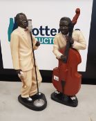 Two Large Figures of Jazz Musicians: (end of double bass repaired).