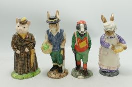 Beswick Country Folk Figures Limited Edition Lady Pig ECF11, Gardener Rabbit ECF12, Hiker Badger