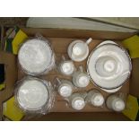 Royal Doulton Tea ware items in the Sarabande pattern to include Cake Plate, 6 side plates, 6