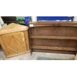 Webber Furniture Dark Oak Dresser Top / Plate rack together with a Small Pine Corner Cabinet