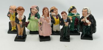 Royal Doulton Small Dicken Figures to include Capt Cuttle, Buzzfuzz (af), Uriah Heep, David