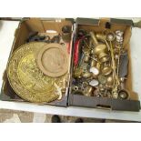 A large mixed collection of Brass Ware items to include, Goblets, bellows, fire pokers, toasting