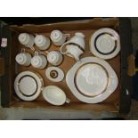 Royal Doulton Tea ware items in the Harlow pattern to include Cake Plate, 6 side plates, 6