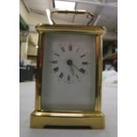 A French made Brass & Bevelled glass carriage Clock with Eleven Jewel Movement (No Key)