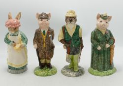 Beswick Country Folk Figures The Lady Pig, Gentleman Pig, Fisherman Otter & limited edition Mrs