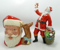 Royal Doulton Seconds Character Figure Santa Claus Hn2725 & large Character jug Santa Claus D6675(2)