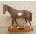 Beswick Connoisseur racehorse Troy on wooden base: