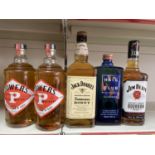 5 bottles of whisky to include Jack Daniels, Powers, Haig club and Jim Beam