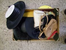 A collection of vintage hats, handbags, purses etc (1 tray)