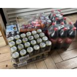 2 crates of pepsi max together with various other fizzy drinks