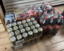 2 crates of pepsi max together with various other fizzy drinks