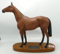 Beswick Connoisseur Racehorse Red Rum on wood base:
