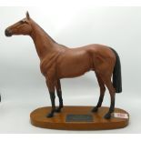 Beswick Connoisseur Racehorse Red Rum on wood base: