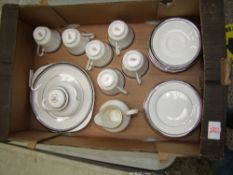 Royal Doulton Tea ware items in the Sarabande pattern to include Cake Plate, 6 side plates, 6