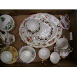 A mixed collection of items to include Royal Albert lily of the valley saucers: Caverswall cups,