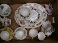A mixed collection of items to include Royal Albert lily of the valley saucers: Caverswall cups,