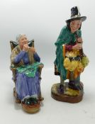Royal Doulton Seconds Character Figures to include Stitch In Time Hn2352 & The Mask Seller Hn2103(2)