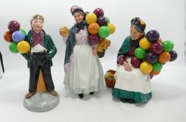 Royal Doulton Seconds Character Figures to include Biddy Penny Farthing HN1843, Old Balloon Seller