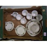 Royal Doulton Tea ware items in the Larchmont pattern to include Cake Plate, 6 side plates, 6
