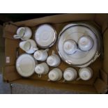 Royal Doulton Tea ware items in the Sarabande pattern to include 2 Cake Plates, 7 side plates, 5