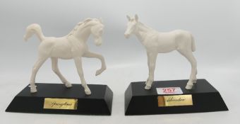 Beswick & Royal Doulton Matt White Foals Springtime & Adventure(2)