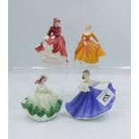 Three Royal Doulton small lady figures to include Elaine HN3214, Sunday Best HN3218, and Emma HN3208