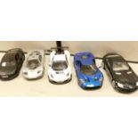 Four Maisto racing cars scale 1/18 : To include Audi R8 GT, Mercedes Benz SLR McLaren, 2017 Ford GT,