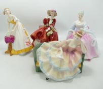 Royal Doulton Seconds Lady Figures to include Top O The Hill HN1834, Pauline Hn2441, Charlotte