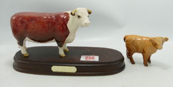 Beswick Hereford Cow & Highland Calf(2)