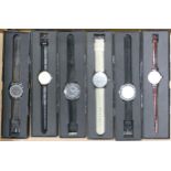 A collection of Modern Eaglemoss Reproduction Divers & Pilots Historic type watches, all boxed (6)