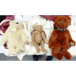 Three Charlie Bear Large Quality Teddy Bears including Honey, Harley & A N Other, 2 with tag, all