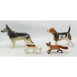 Beswick Beagle, Alsatian, Foxhound and Fox(4),