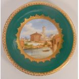 Brigwood Hand Decorated Victorian Plate showing The Temple of Vesta Rome, diameter 30cm